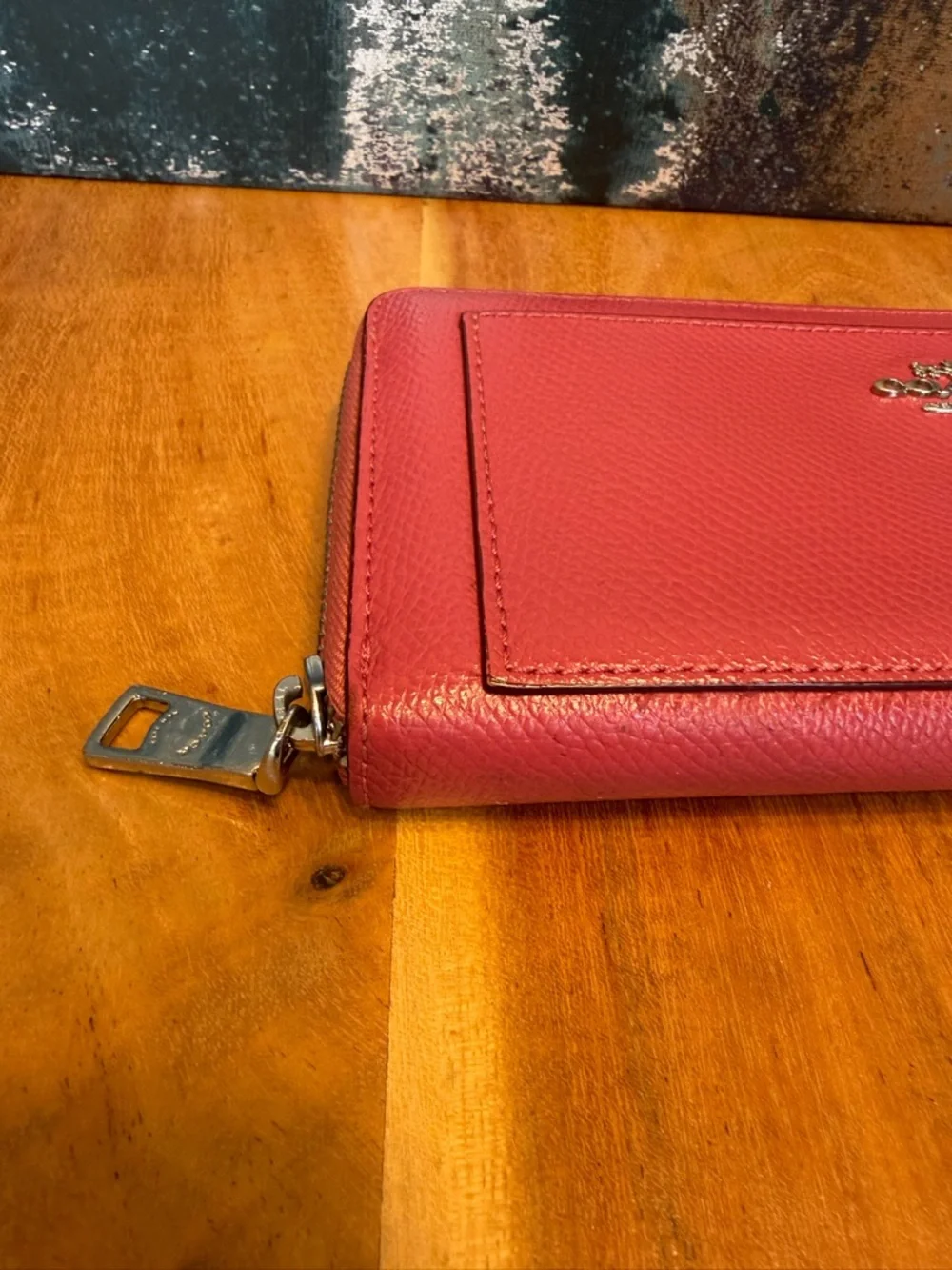 Coach Barbiecore Pink Leather 3/4 Zip Wallet 2010s (GUC)‎